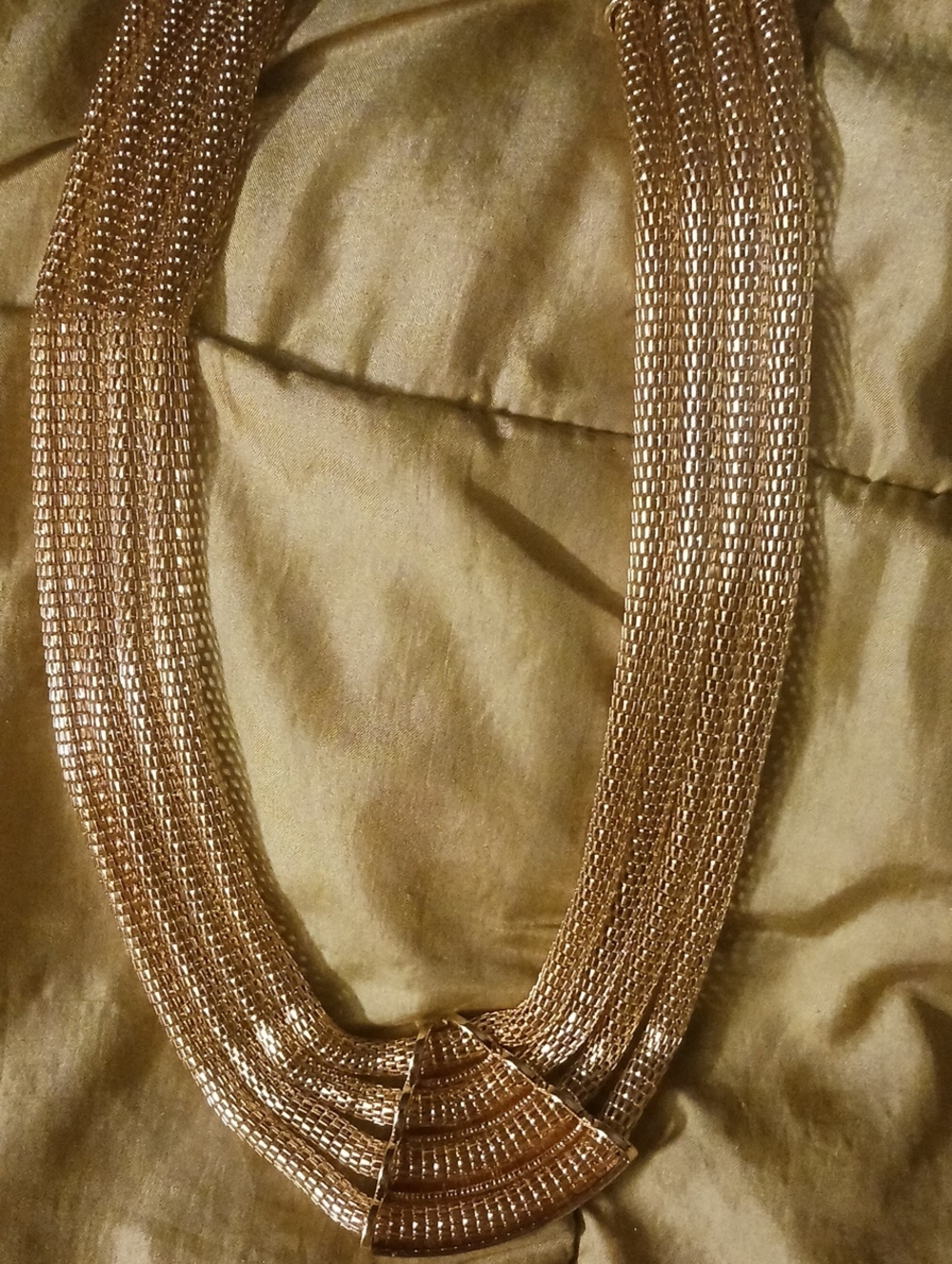 Elegant Multi-Strand Gold Tone Women’s Necklace